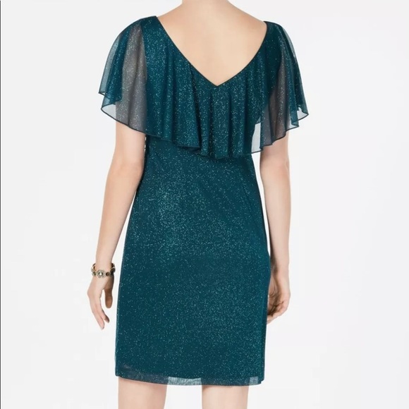 Formal Short Cocktail Plus Size 16W 22W Dress Overlay Green Gown CONNECTED - Picture 2 of 7